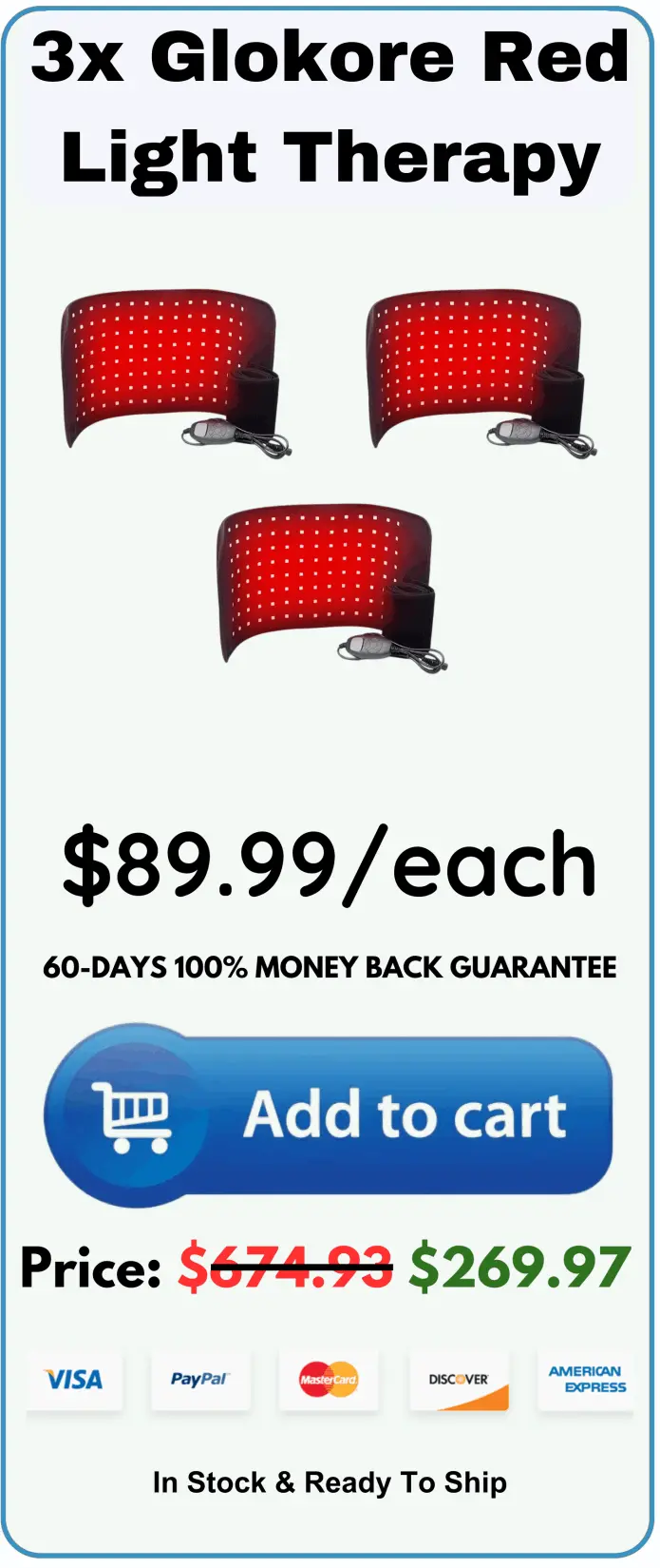 Glokore Red Light Therapy offer package price